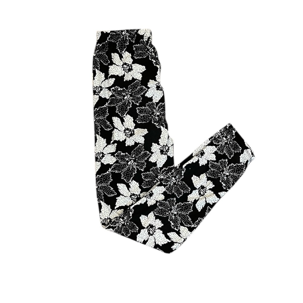 Agnes & Dora Leggings, Black with White Flowers Size S/M